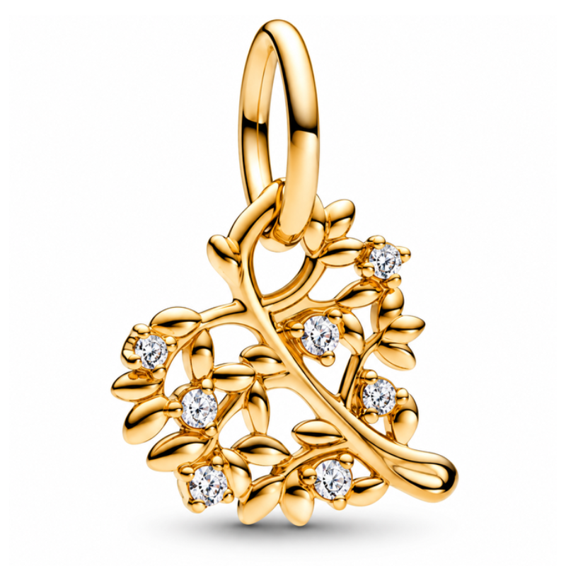Charm arbre de vie strass blanc doré pour bracelet