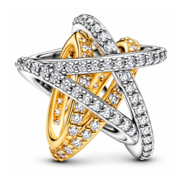 Charm étoile enlacé strass doré pour bracelet