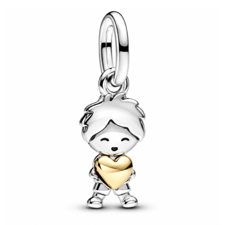 Charm famille garçon amour coeur doré pour bracelet
