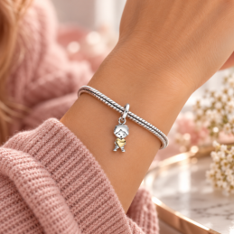 Charm famille garçon amour coeur doré pour bracelet