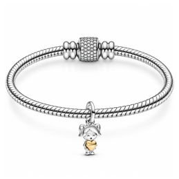 Charm famille fille amour coeur doré pour bracelet