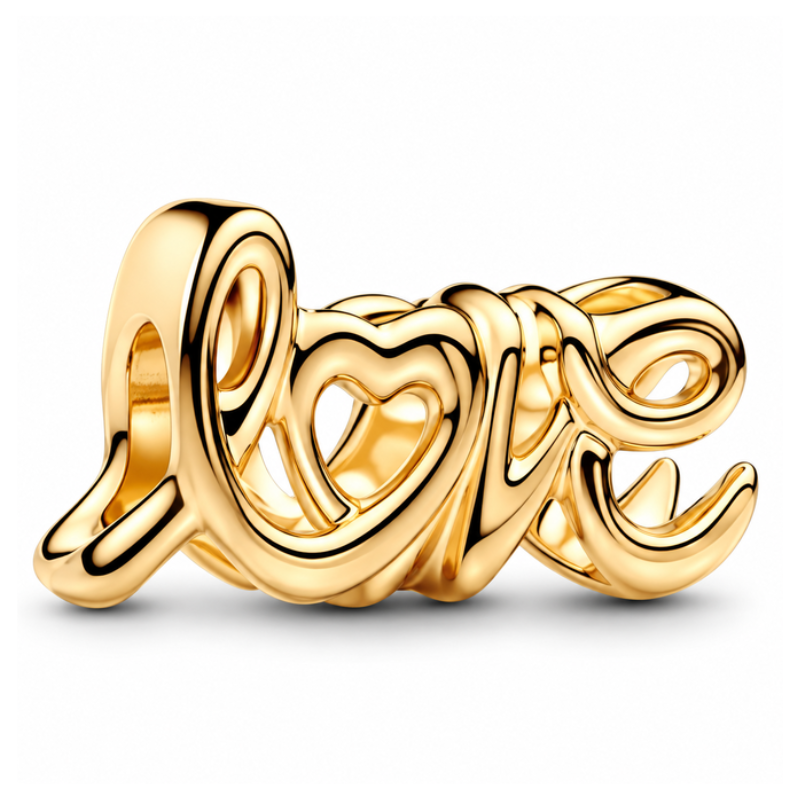 Charm lettre love amour coeur doré pour bracelet