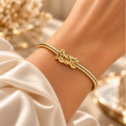 Charm lettre love amour coeur doré pour bracelet