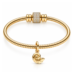 Charm coquillage doré disney la petite sirène pour bracelet