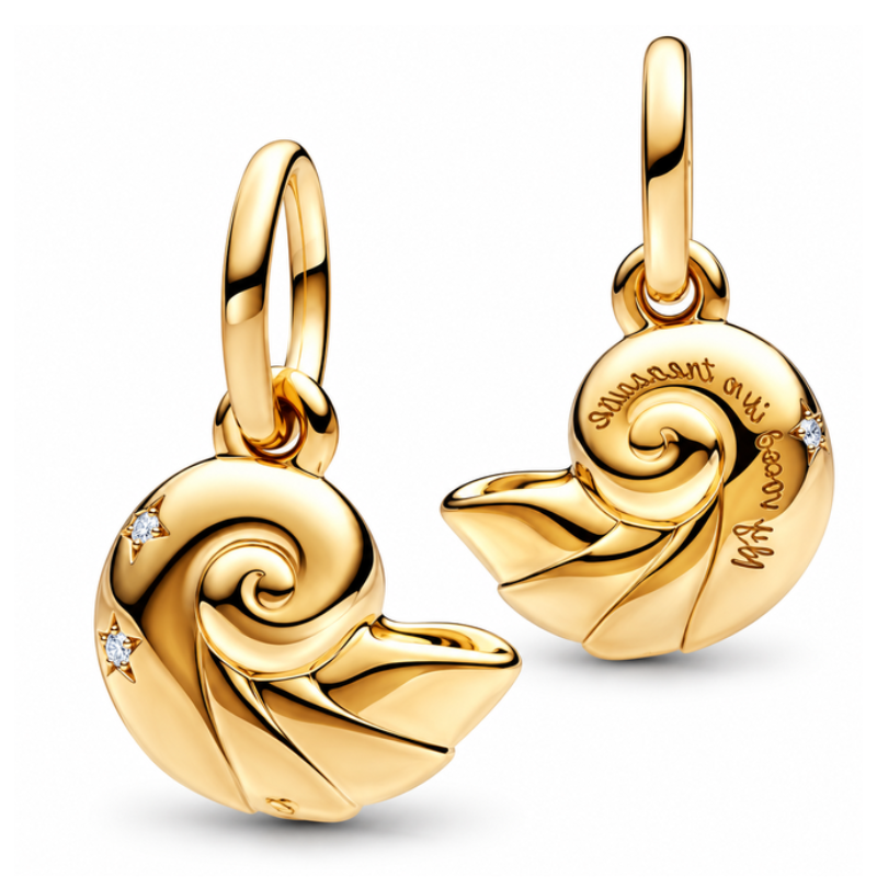 Charm coquillage doré disney la petite sirène pour bracelet