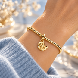 Charm coquillage doré disney la petite sirène pour bracelet