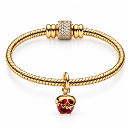 Charm halloween horreur pomme fantome doré pour bracelet