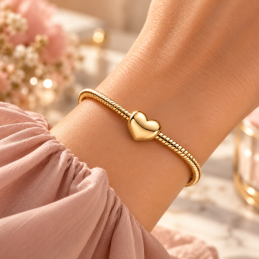 Charm coeur lisse "be love" doré pour bracelet