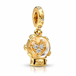 Charm bijoux pour bracelet doré boule à neige flocon coeur