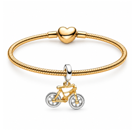 Charm vélo sport course tour de france bicolore doré pour bracelet
