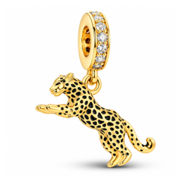 Charm panthère strass blanc doré pour bracelet