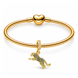 Charm panthère strass blanc doré pour bracelet