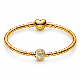 Charm boule de strass doré pour bracelet