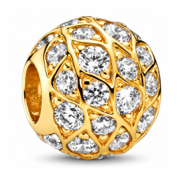 Charm boule de strass doré pour bracelet