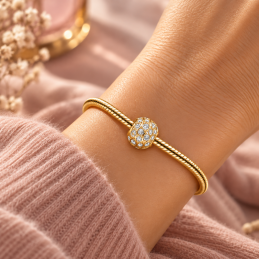 Charm boule de strass doré pour bracelet