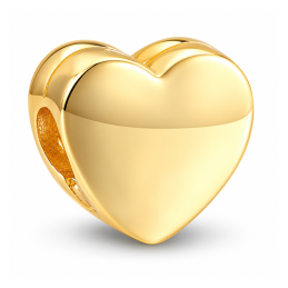Charm coeur doré lisse pour bracelet
