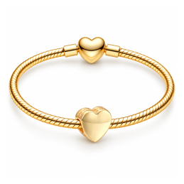 Charm coeur doré lisse pour bracelet