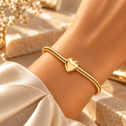 Charm coeur doré lisse pour bracelet