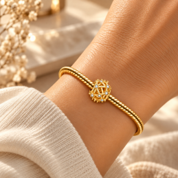 Charm boule doré fin pour bracelet