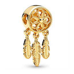 Charm attrape rêve doré plume pour bracelet