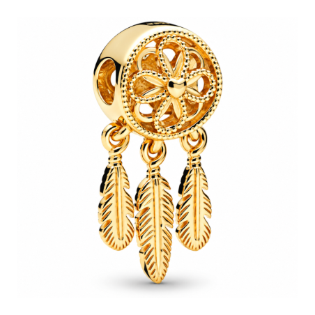 Charm attrape rêve doré plume pour bracelet