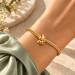 Charm chat chine chinois doré pour bracelet