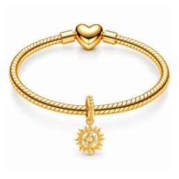 Charm soleil strass diamant doré pour bracelet
