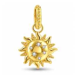 Charm soleil strass diamant doré pour bracelet