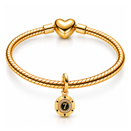 Charm Jeton poker jeu numéro 7 doré pour bracelet