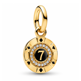 Charm Jeton poker jeu numéro 7 doré pour bracelet