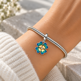 Charm trefle chance avenir vert doré pour bracelet