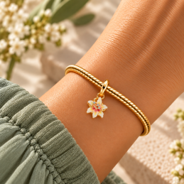 Charm fleur campanule raiponce doré pour bracelet