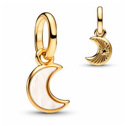 Charm lune nacre blanche doré pour bracelet