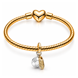 Charm crampon ballon coupe du monde de football doré pour bracelet