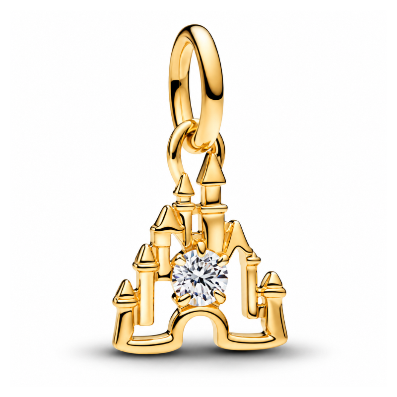 Charm chateau disney strass blanc doré pour bracelet