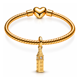Charm monument bigben londres doré pour bracelet