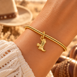 Charm botte cowboy toy story disney doré pour bracelet