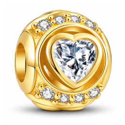 Charm coeur diamant strass pour bracelet