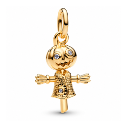 Charm épouvantail tête citrouille doré pour bracelet