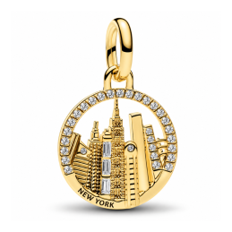 Charm ville new york building immeuble doré pour bracelet