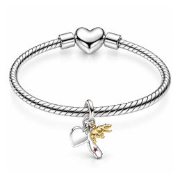 Charm duo bicolore ours doré et californie pour bracelet