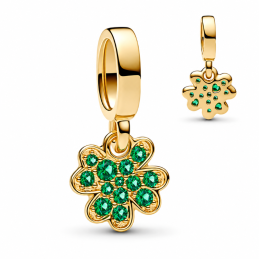 Charm trefle chance vert doré pour bracelet