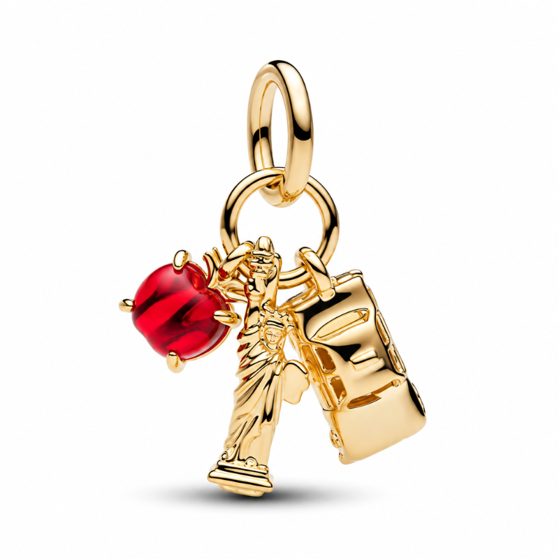 Charm ville new york taxi pomme statue de la liberté pour bracelet