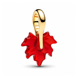 Charm doré avec feuille érable rouge pour bracelet