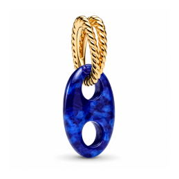 Charm noeud marin mer bleu doré pour bracelet
