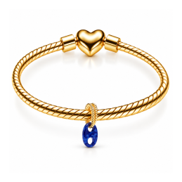 Charm noeud marin mer bleu doré pour bracelet