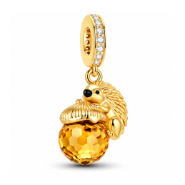 Charm hérisson avec gland doré pour bracelet