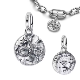 Charm rond serpent infini étoile talisman pour bracelet