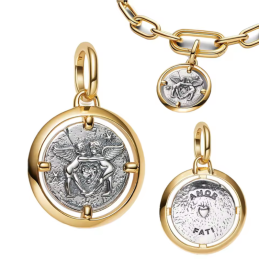 Charm rond ange cupidon amour talisman doré pour bracelet