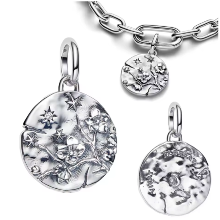 Charm rond fleur de cerisier talisman pour bracelet